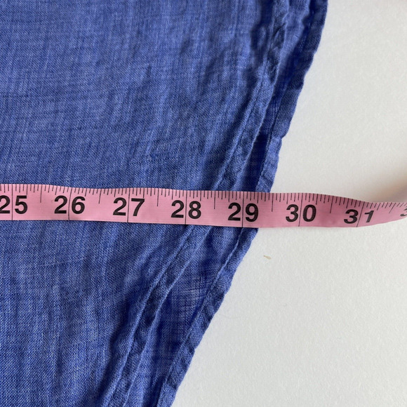 Nic+Zoe Linen Shirt Plus Size 2X Blue Button Front Oversized Beachy Coastal - Picture 7 of 7